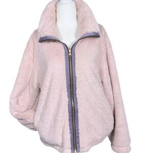 Mystree Faux Fur Soft Plush Pink W/ Purple  Jacket Women's Sz Small